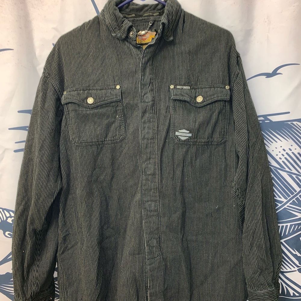 Vintage Harley Davidson Snap Button Up Long Sleeve